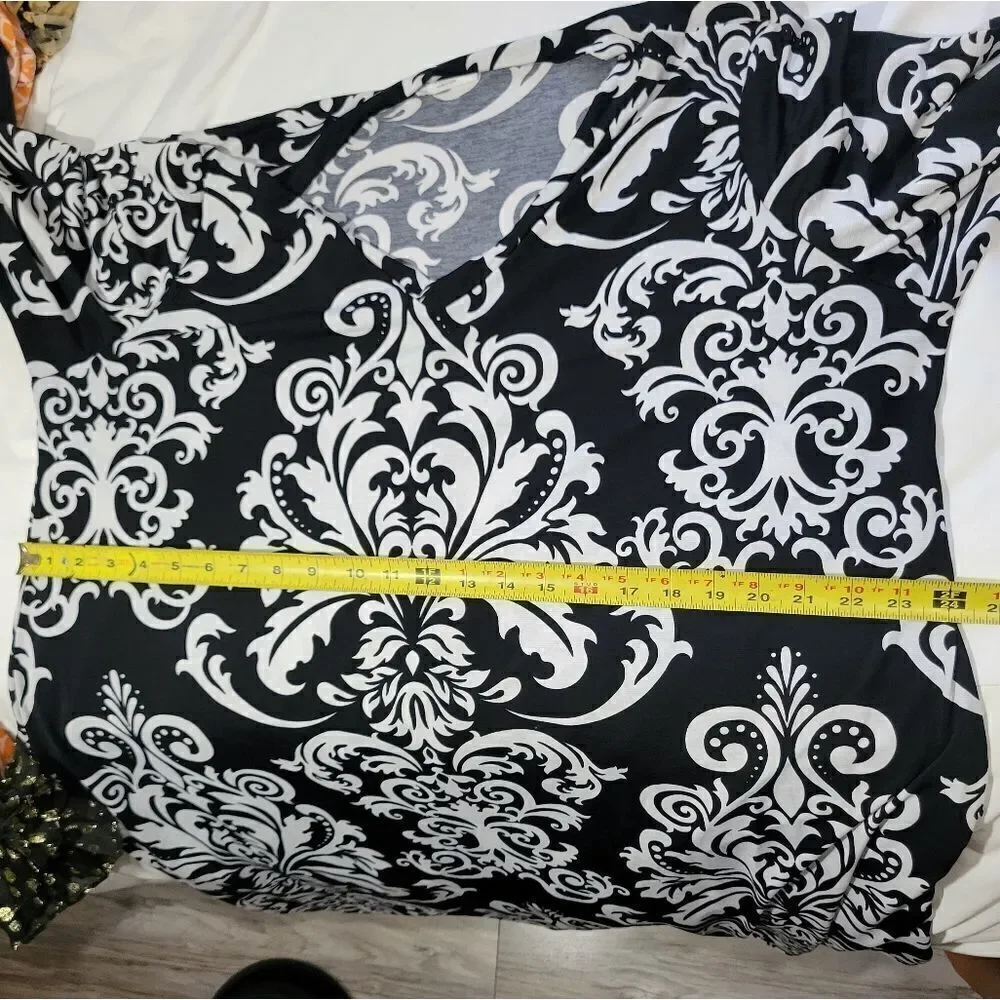 Chic soul Black and white paisley swing dress with pockets Sz XXL - Picture 11 of 11